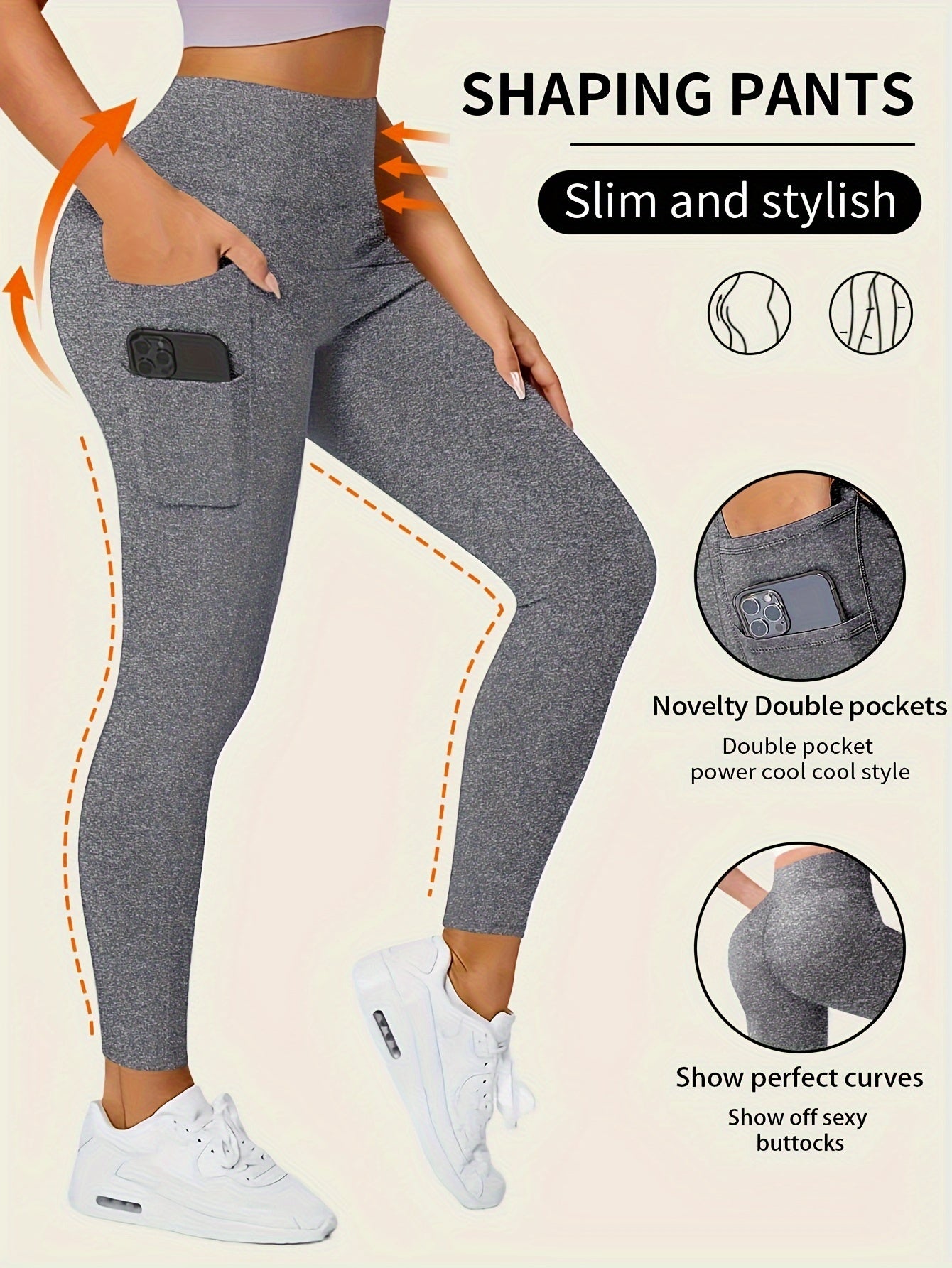 Slim Fit Leggings With Side Pockets