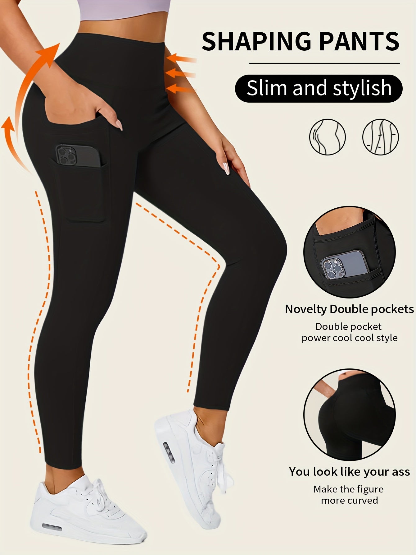 Slim Fit Leggings With Side Pockets