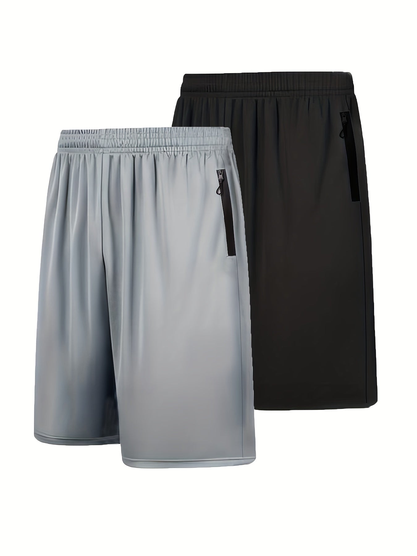 2pcs Men's  Shorts with Zip Pockets