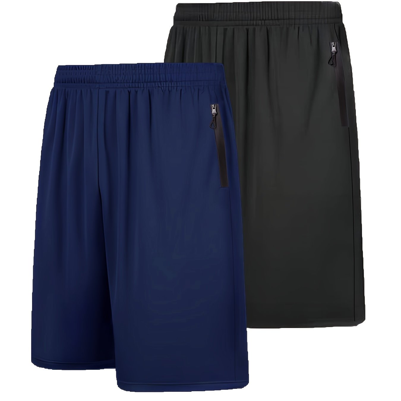 2pcs Men's  Shorts with Zip Pockets