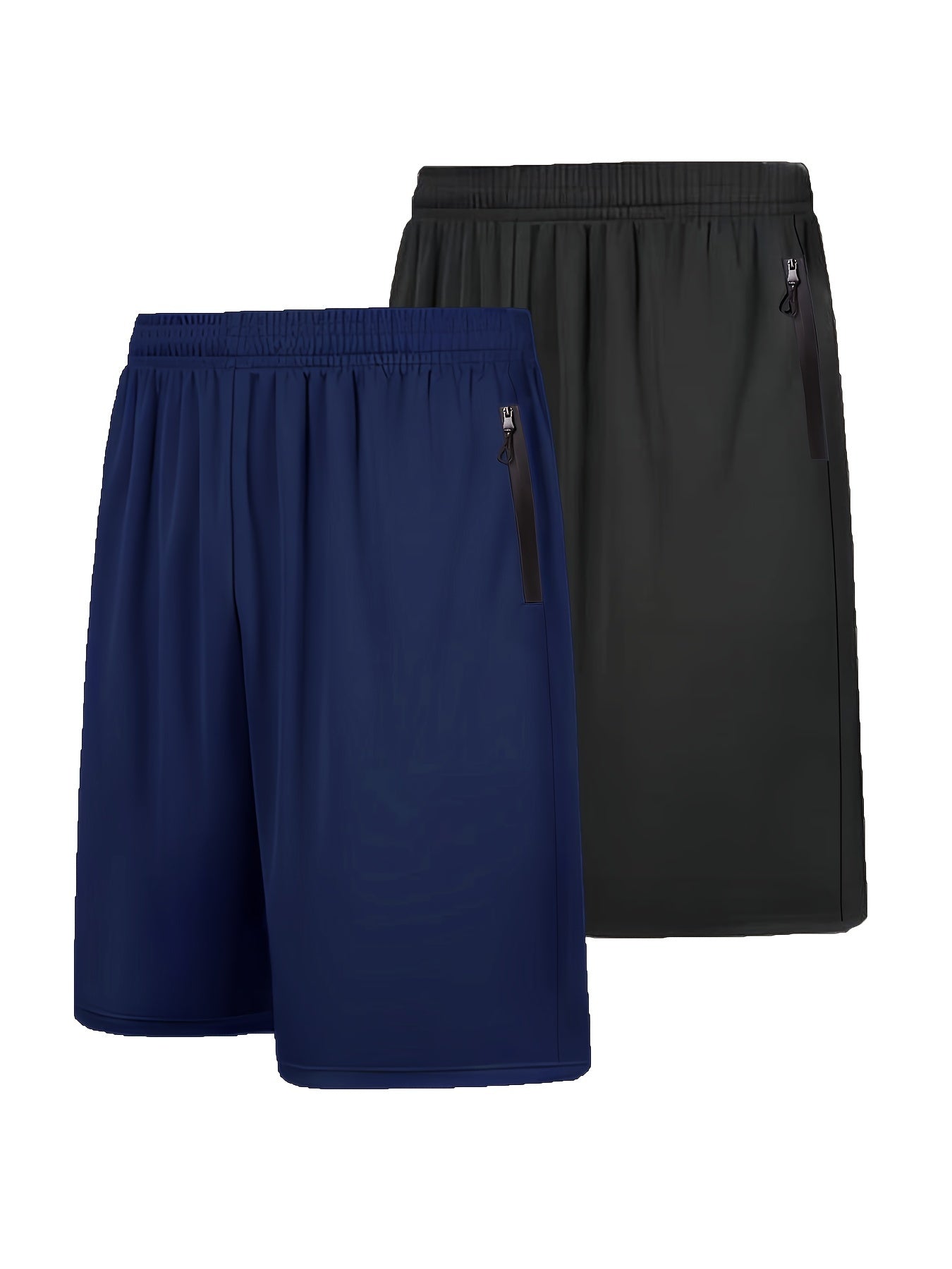 2pcs Men's  Shorts with Zip Pockets