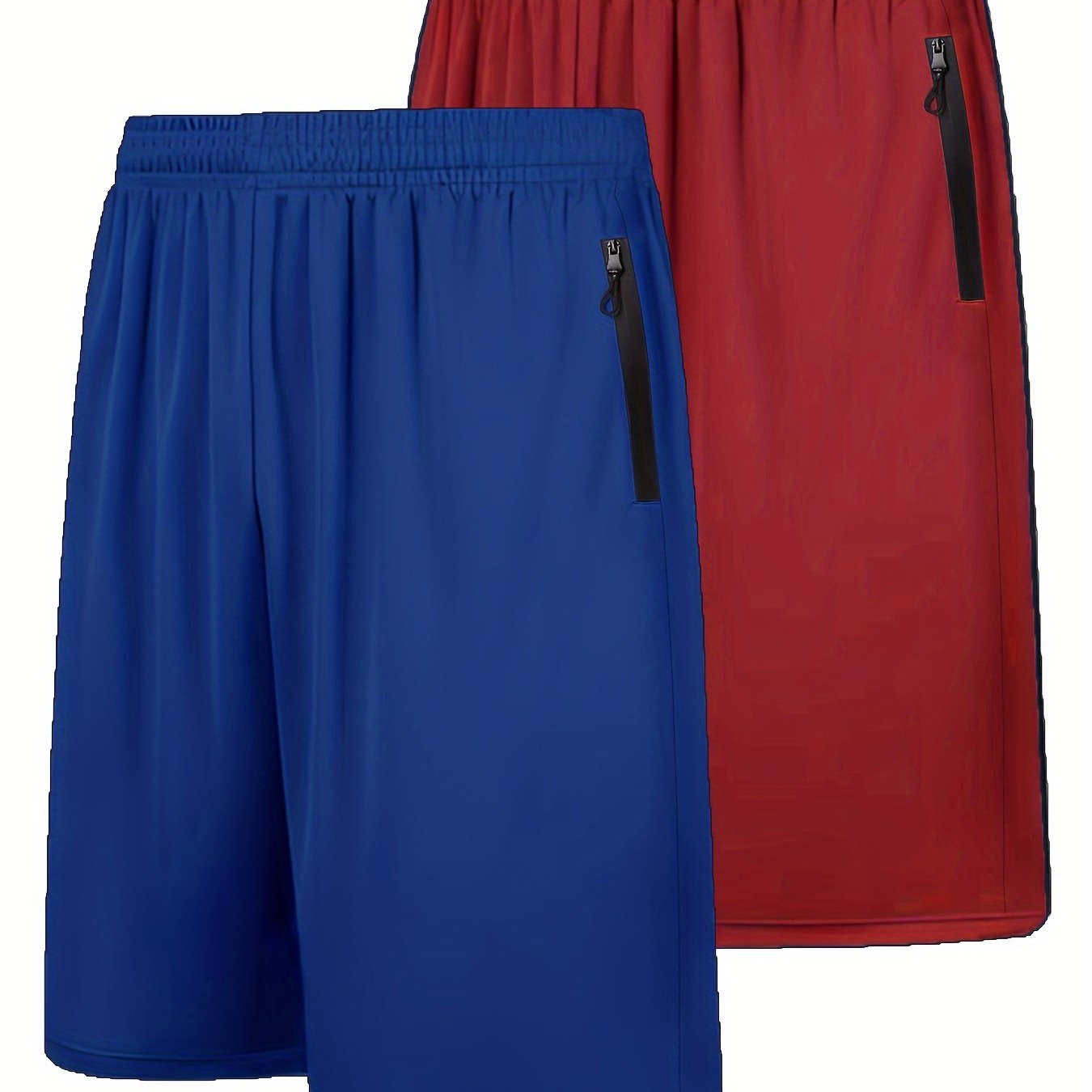 2pcs Men's  Shorts with Zip Pockets