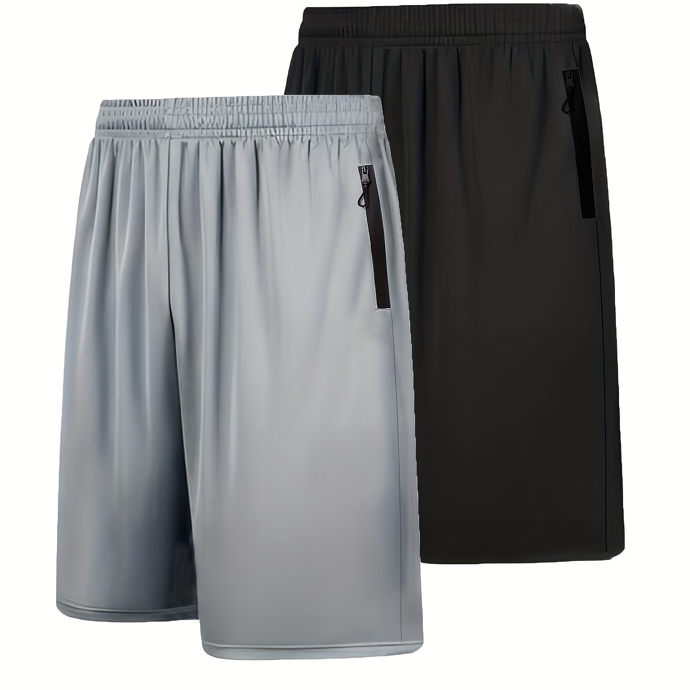 2pcs Men's  Shorts with Zip Pockets