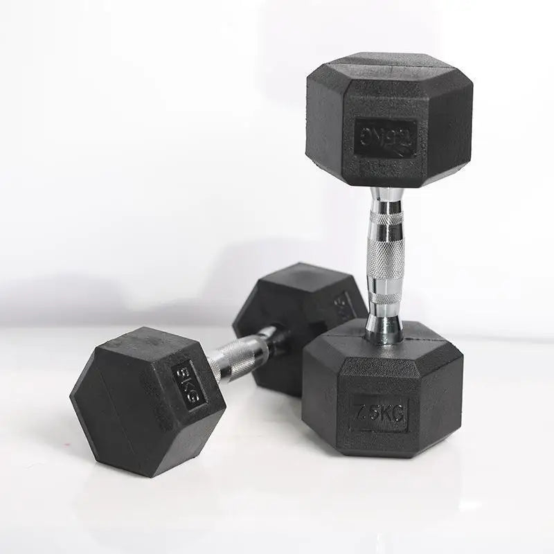 Solid Cast Iron Hexagonal Dumbbell Set