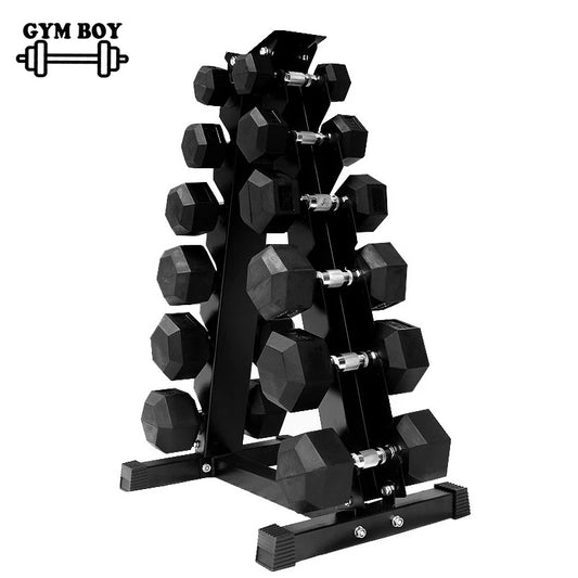 Solid Cast Iron Hexagonal Dumbbell Set