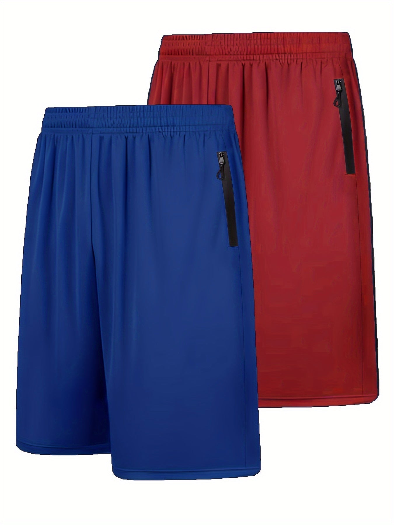 2pcs Men's  Shorts with Zip Pockets