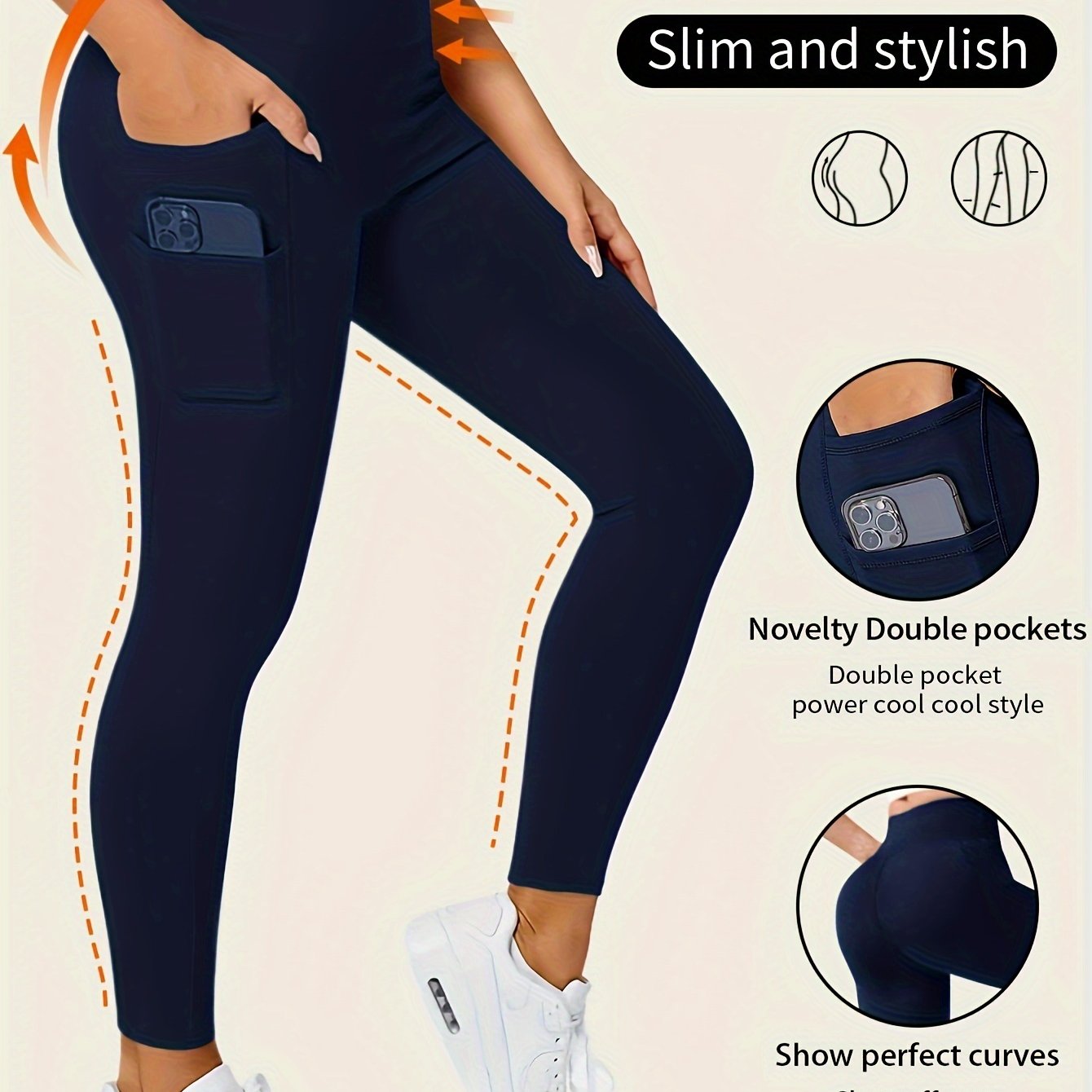 Slim Fit Leggings With Side Pockets