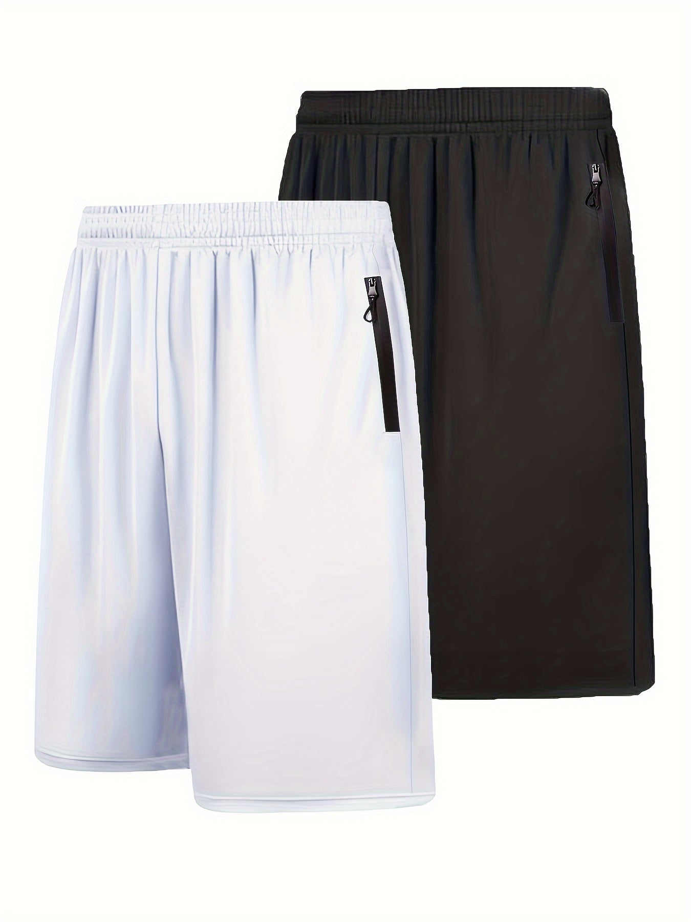 2pcs Men's  Shorts with Zip Pockets