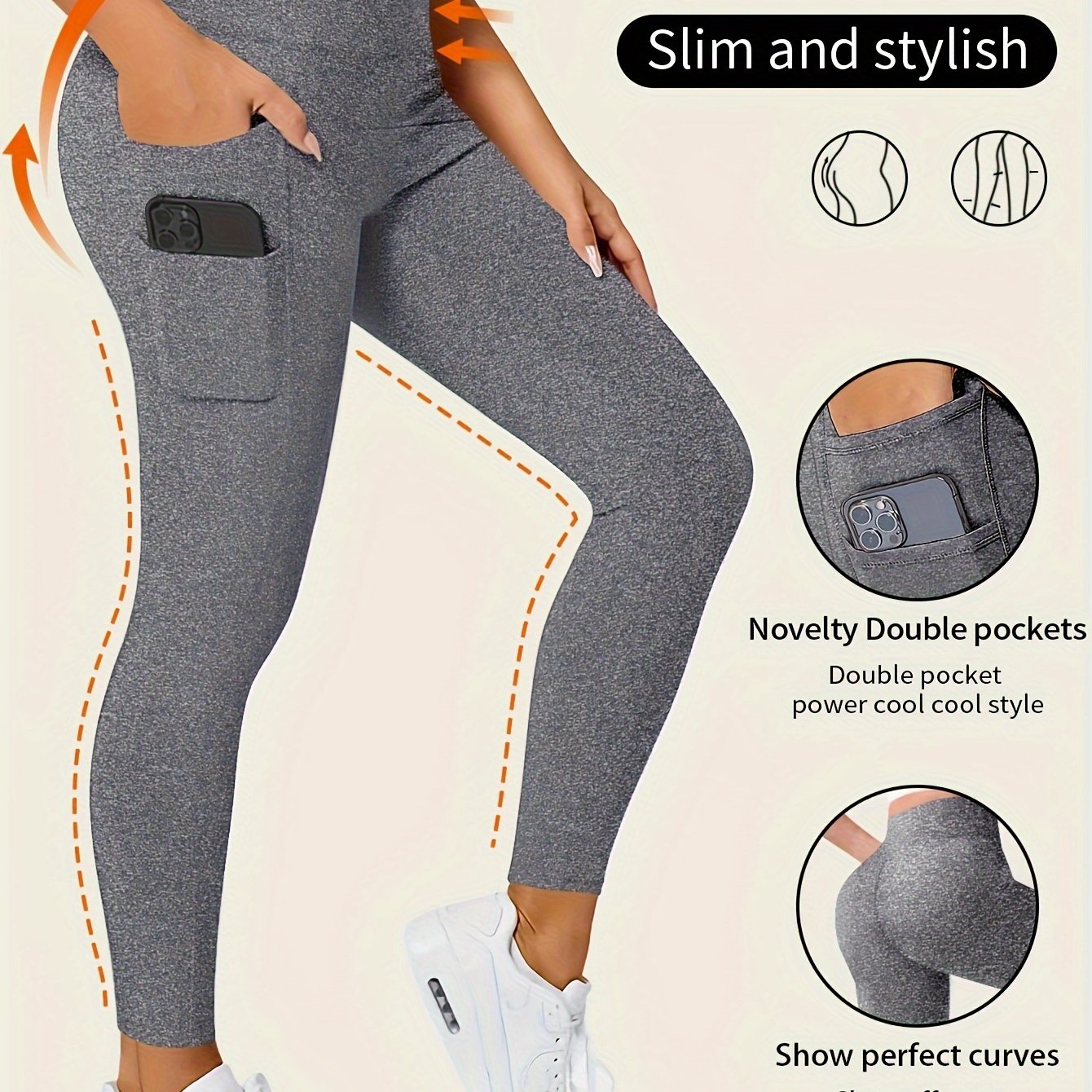 Slim Fit Leggings With Side Pockets